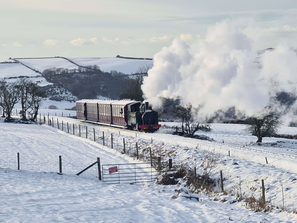 train in snow