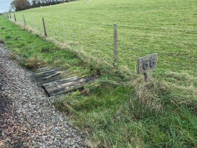 On-going work to ensure drains, ditches and culverts are free from obstructions. Culvert (formerly bridge 66, a cattle creep later filled in). Tuesday 12th November.