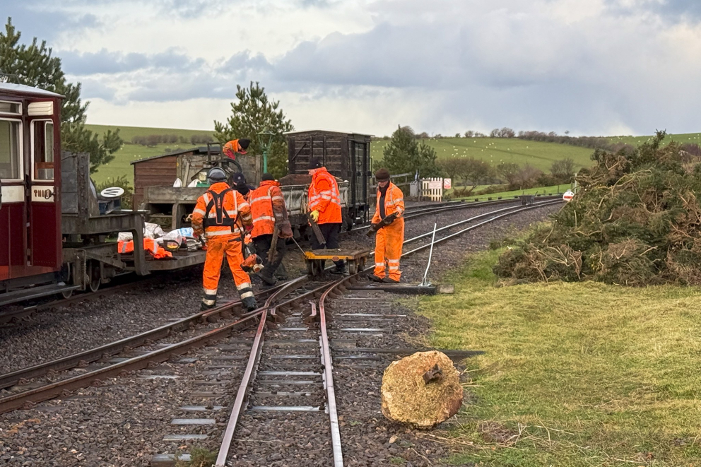 Cutting up and removal of scrap steel.
