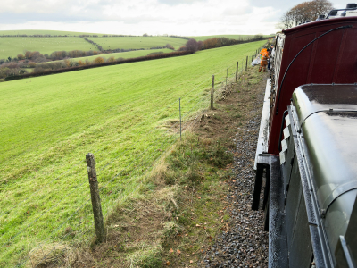 Lineside clearance of gorse which was encroaching on the line of rail. 22 November 2024.